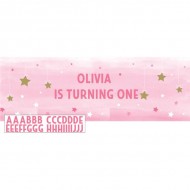 Twinkle Little Star Pink Personalisable Giant Banner 